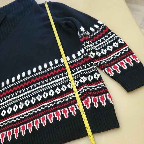 Lauren Ralph Lauren Plus Size Fair Isle Cotton Shawl Collar Cardigan Size 2X - Picture 14 of 16
